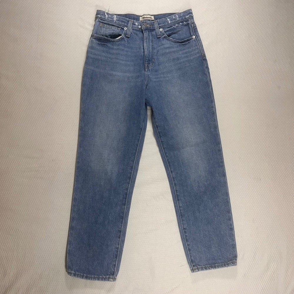 Madewell The Mom Jean Womens Size 27 High Rise Straight Leg Blue Denim Jeans